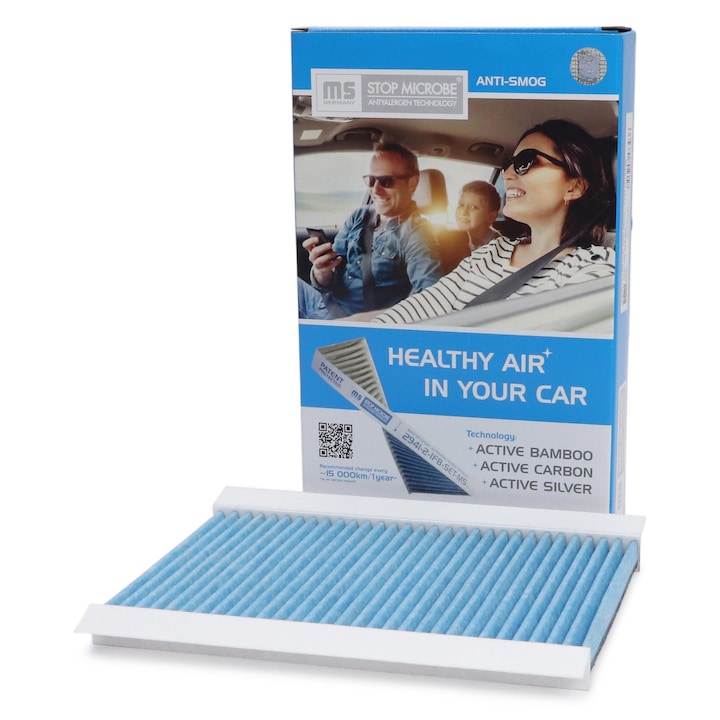 Master-Sport utastérszűrő, Hyundai i30-hoz (FD) és Kia Ceed-hez (JD, ED), 249x171x21mm, gombaellenes hatás, aktív szén