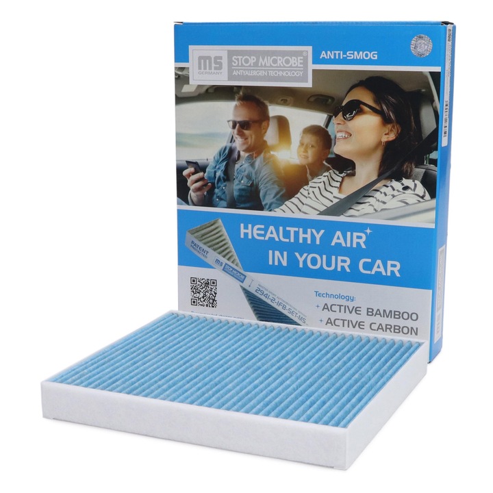 Master-Sport utastérszűrő, OPEL ASTRA G, ZAFIRA, VAUXHALL ASTRA MK IV, 272x234x32mm, antibakteriális hatású, bambusz, aktív szén