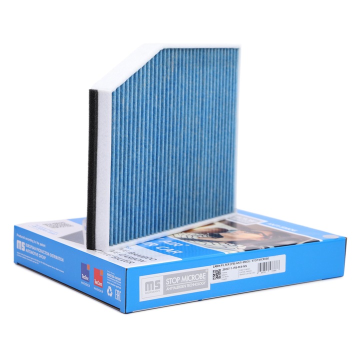 Master-Sport kabinszűrő, Ford Tourneo V362, Transit, Mercedes S (W222, V222, X222), 284x232x30mm, gombaölő hatással