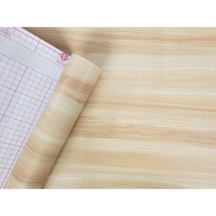 Autocolant mobila furnir, taiate la dimensiune, 45 x 25 cm, DecoMeister®, Model Stejar deschis de desert, B013-045-0025