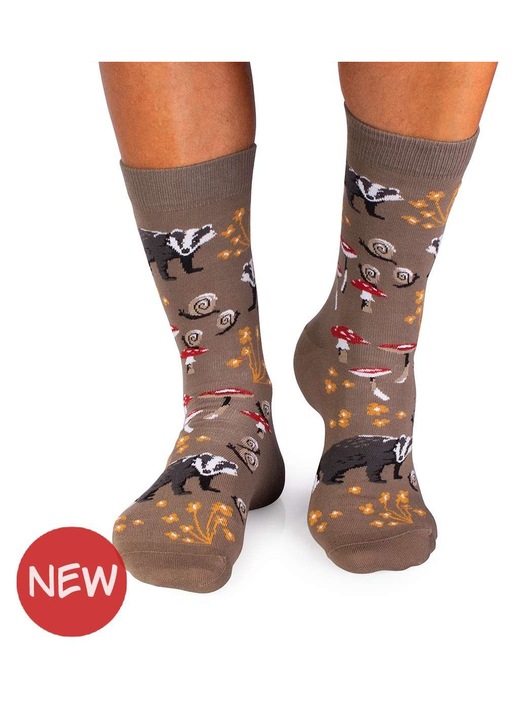 Чорапи от памук Есенни истории Сив язовец