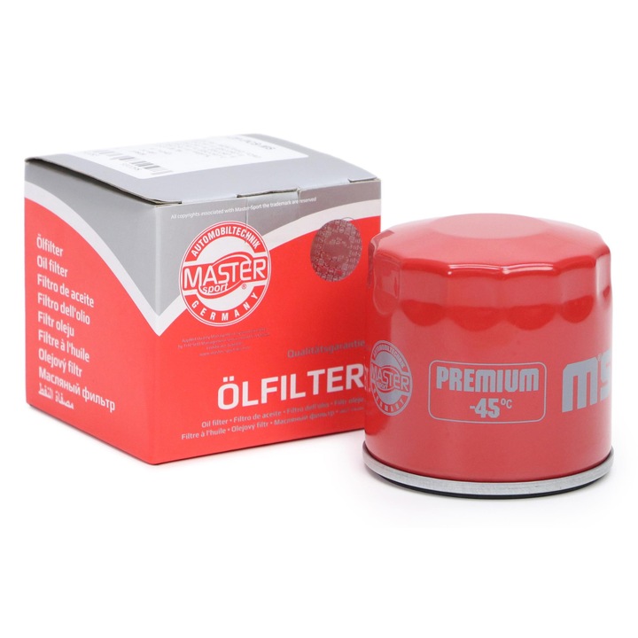 Olajszűrő Master-Sport, 3/4-16 UNF, visszacsapó szeleppel, 79x76mm