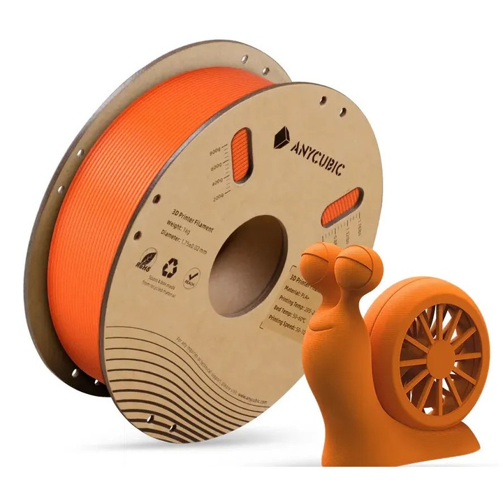 Filament, Anycubic PLA+, 1kg, Narancssárga, 3D nyomtatóhoz