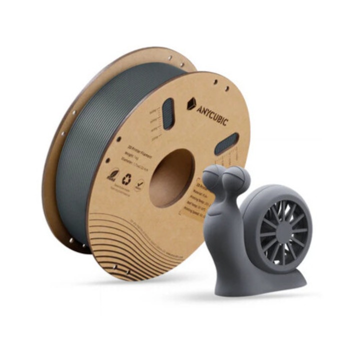 Filament, Anycubic PLA+, 1 kg, szürke, 3D nyomtatóhoz