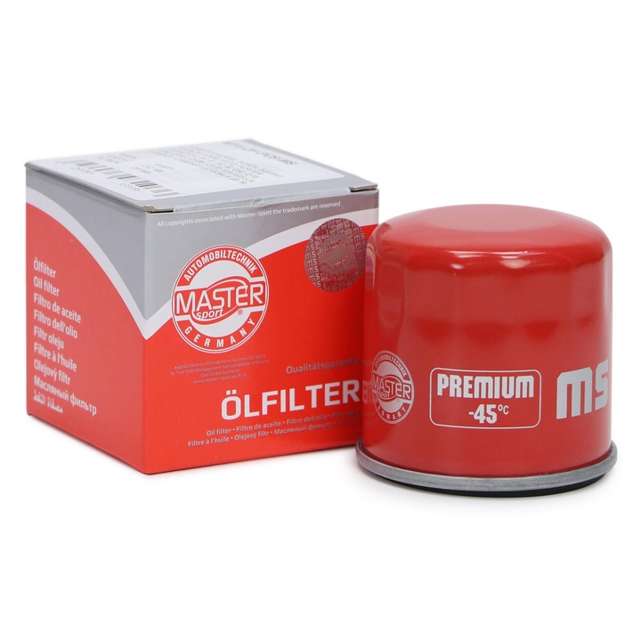 Olajszűrő Master-Sport, 3/4-16 UNF, visszacsapó szeleppel, 66x65mm