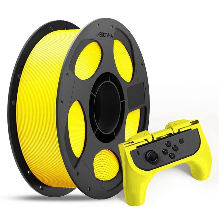 Filament Anycubic PLA+, Galben, 1kg, 1,75mm, rezistență ridicată, biodegradabil