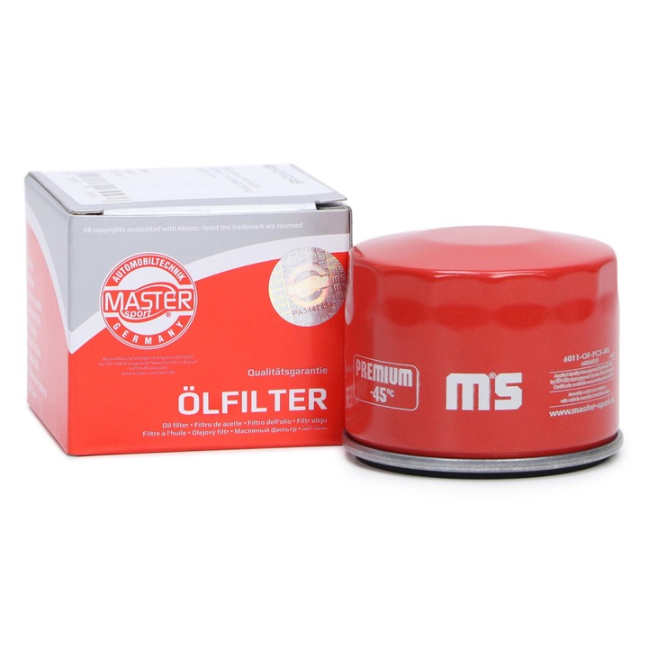 Olajszűrő Master-Sport Germany, SMART FORTWO Cabrio (451) és Coupe (451, 453) modellekhez, M20x1.5, 66mm