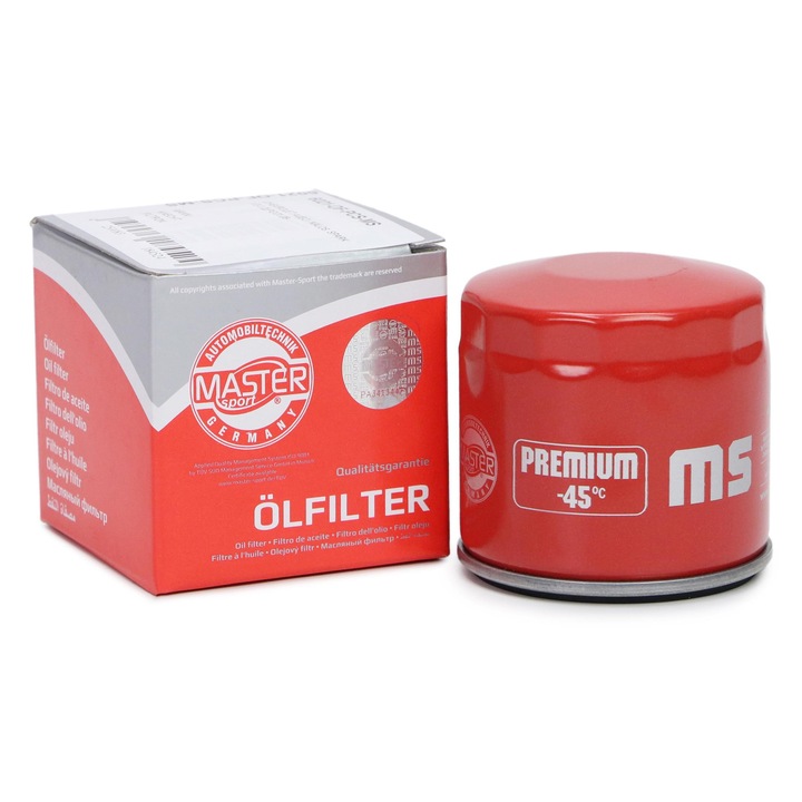 Filtru ulei Master-Sport Germany, Chevrolet Aveo/Kalos, Spark, Daewoo Gentra Sedan, M18x1.5, 66mm