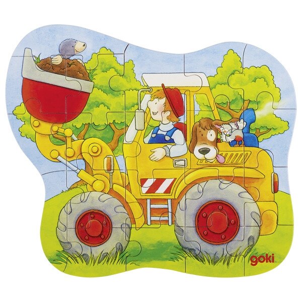 Puzzle Tractor Cu Incarcator Frontal Si Animale De Ferma Goki 20 Piese Emag Ro