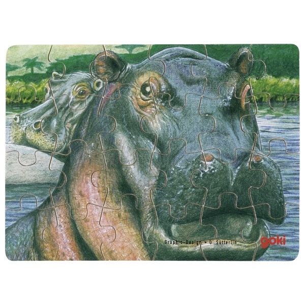 Puzzle cu hipopotam Goki 24 piese
