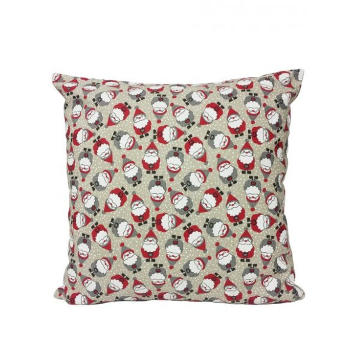 Perna decorativa, Mos Craciun, bumbac, multicolor, 47x47cm