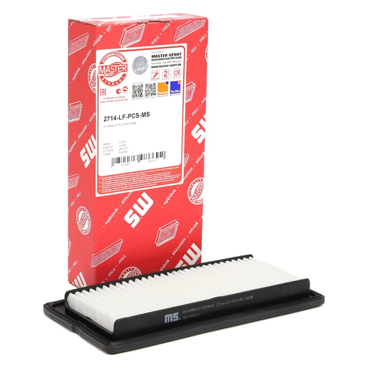 Master-Sport légszűrő, Hyundai Atos (MX), 268x136x27mm, 0,23kg