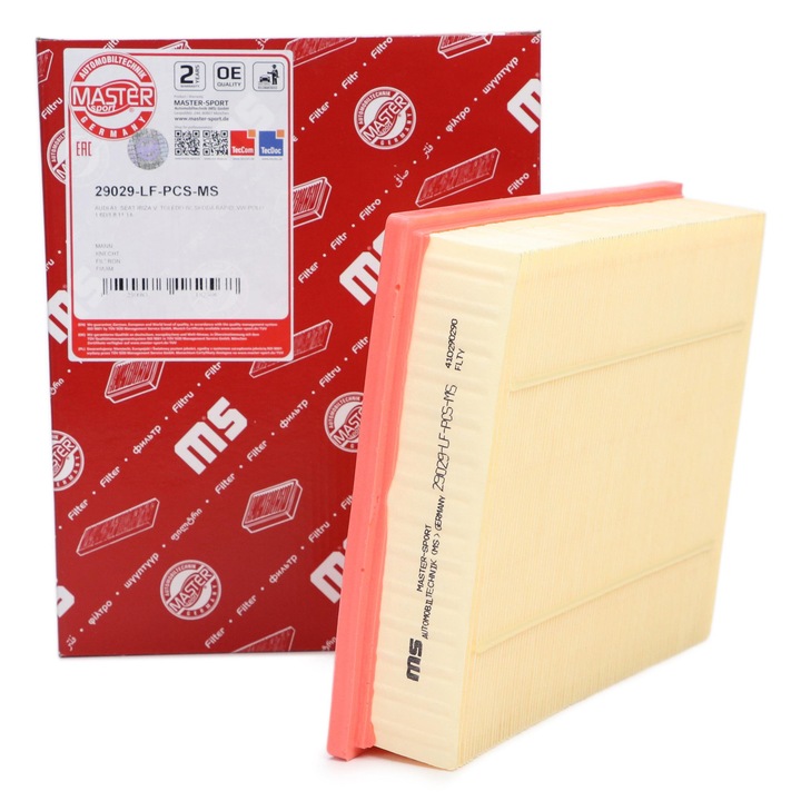 Master-Sport levegőszűrő, AUDI A1, SEAT IBIZA IV, TOLEDO IV, SKODA RAPID, VW POLO V, 284x232x58mm, 0,44kg