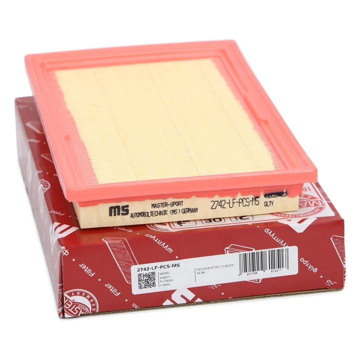 Master-Sport légszűrő, Hyundai Atos (MX), 272x165x30mm, 2003-2008