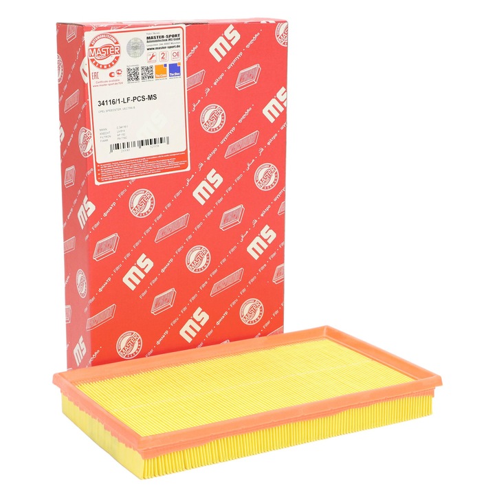 Master-Sport levegőszűrő, OPEL SPEEDSTER (E01), VECTRA B (J96) típushoz, 340x206x42mm