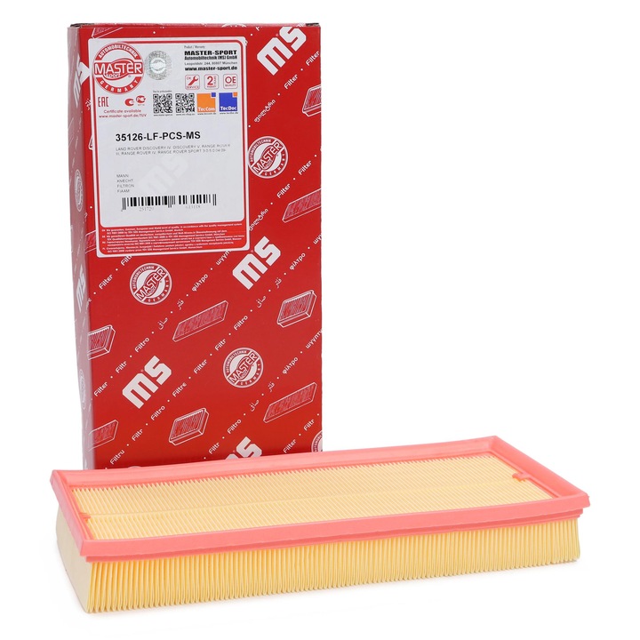 Master-Sport légszűrő, LAND ROVER DISCOVERY IV/V, RANGE ROVER III/IV/SPORT (I/II) típusokhoz, 347x163x50mm, 0.18kg
