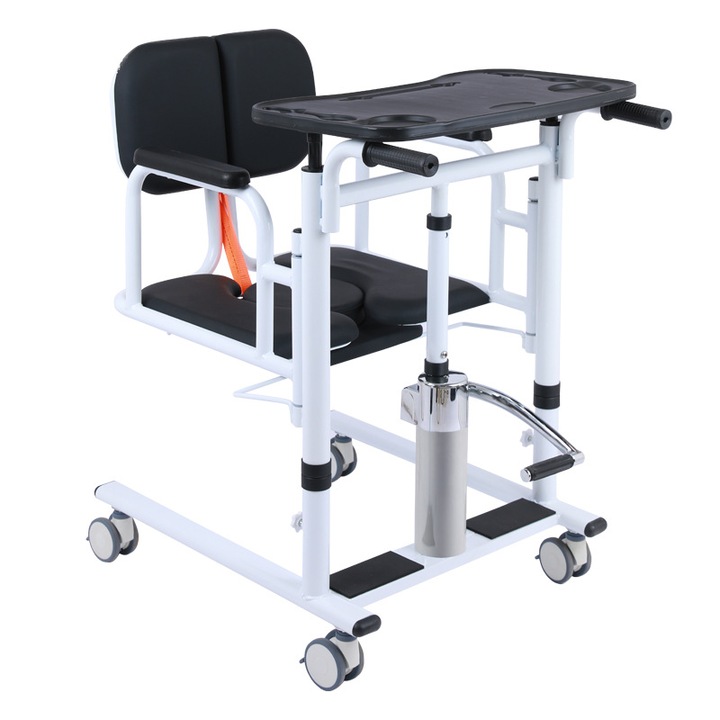 Scaun multifunctional cu ridicare hidraulica, negru, 71x58x39cm, pentru ingrijire la domiciliu