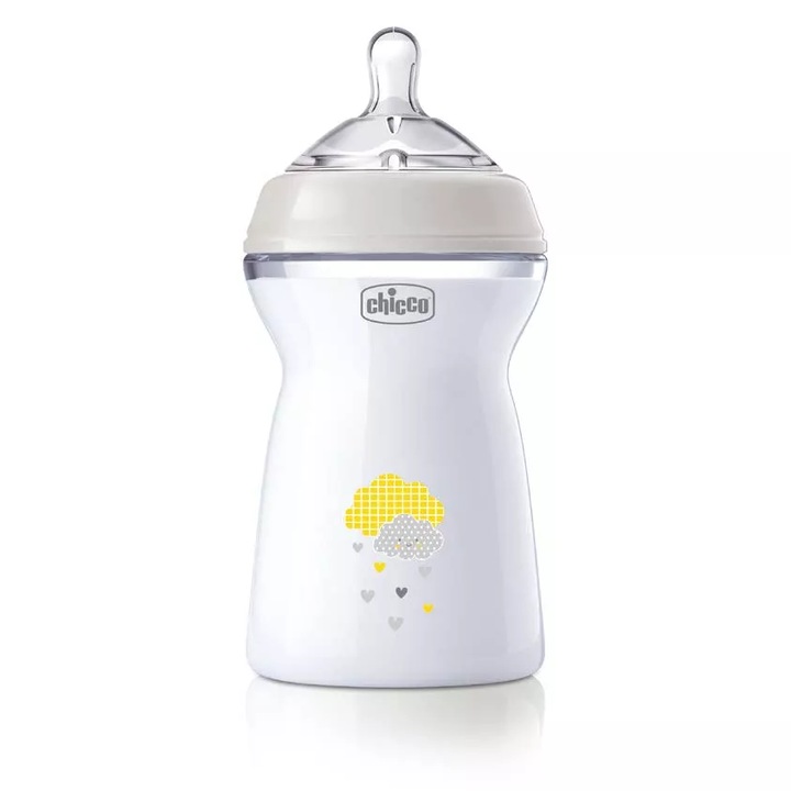 Шише с биберон Chicco Natural Feeling PP, 330мл, Унисекс, 6 месеца+, 0% BPA