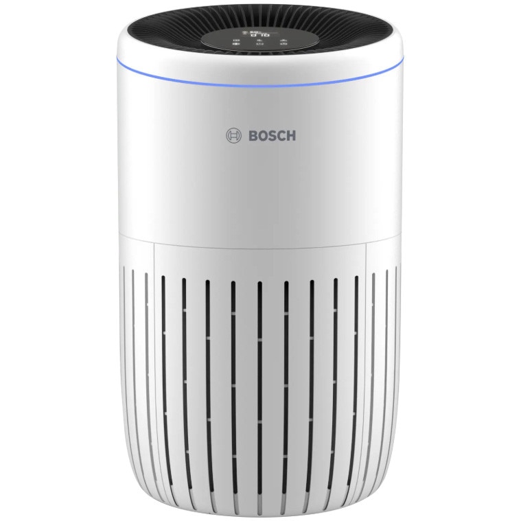 Purificator de aer Bosch Air 4000 Wi-Fi, CADR 300m3/h, Prefiltru, filtru HEPA H13, filtru carbon activ, senzor de praf, timer, alb