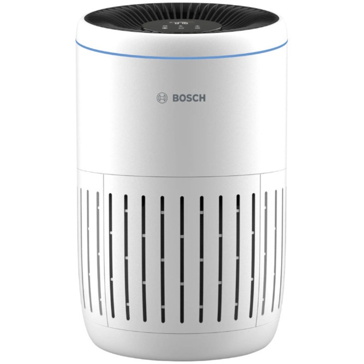 Purificator de aer Bosch Air 2000 Wi-Fi, CADR 180m3/h, Prefiltru, filtru HEPA H13, filtru carbon activ, senzor de praf, timer, alb