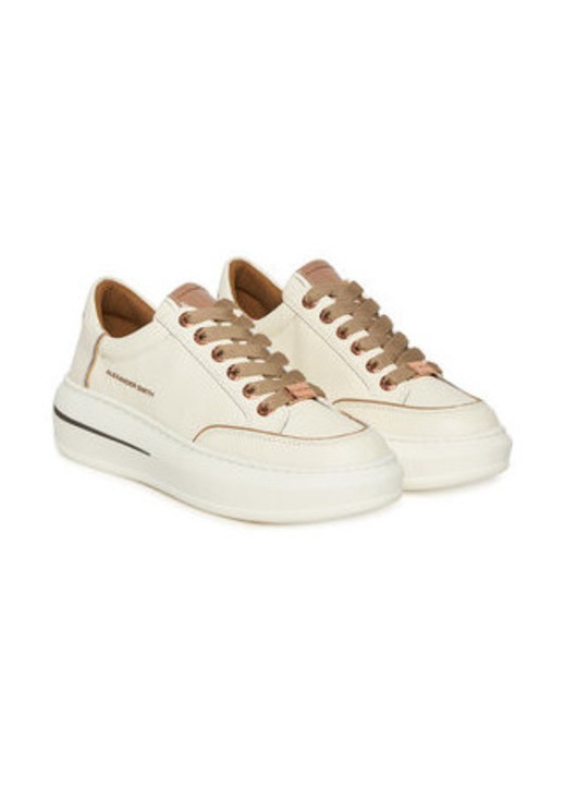 Дамски кецове, Alexander Smith, естествена кожа, Бял