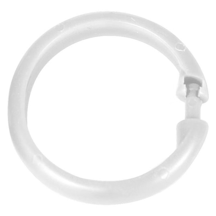 Set 12 inele pentru perdea dus albe din plastic Rings Wenko