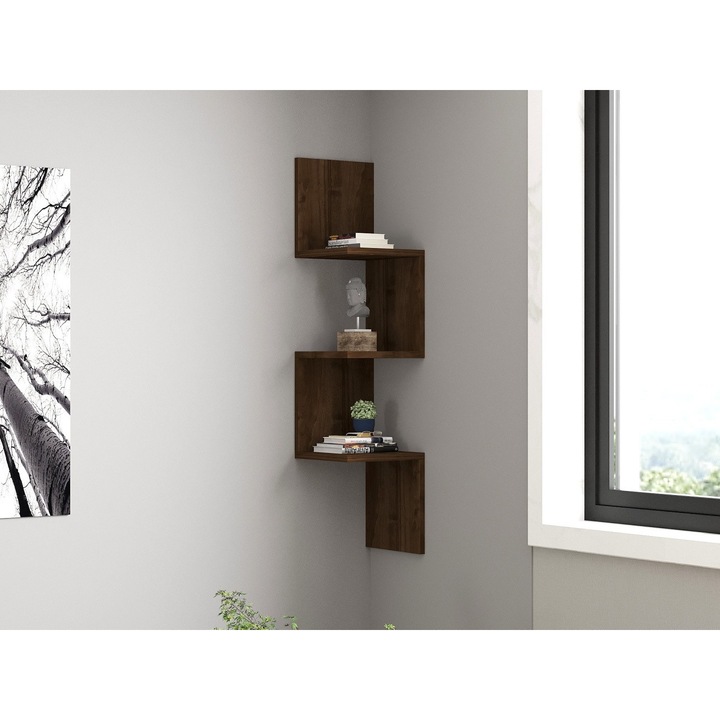 Fali polc, UnicUtil, skandináv design, dió, 25x105x25 cm