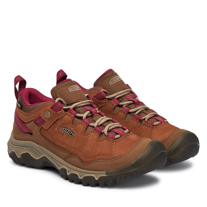 Ghete trekking Keen, Targhee IV Wp, piele naturala, maro