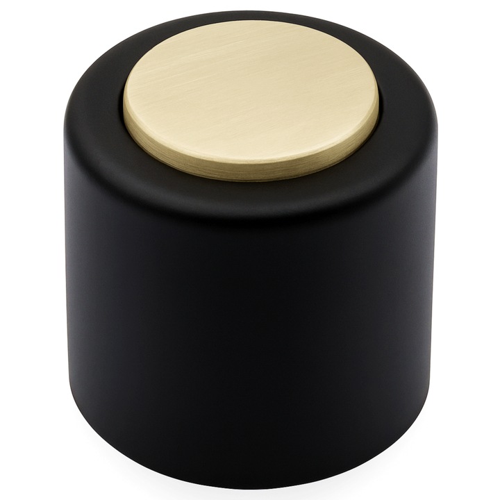 Opritor pentru usa round, finisaj alama mata, negru mat CB, Ø: 40 mm