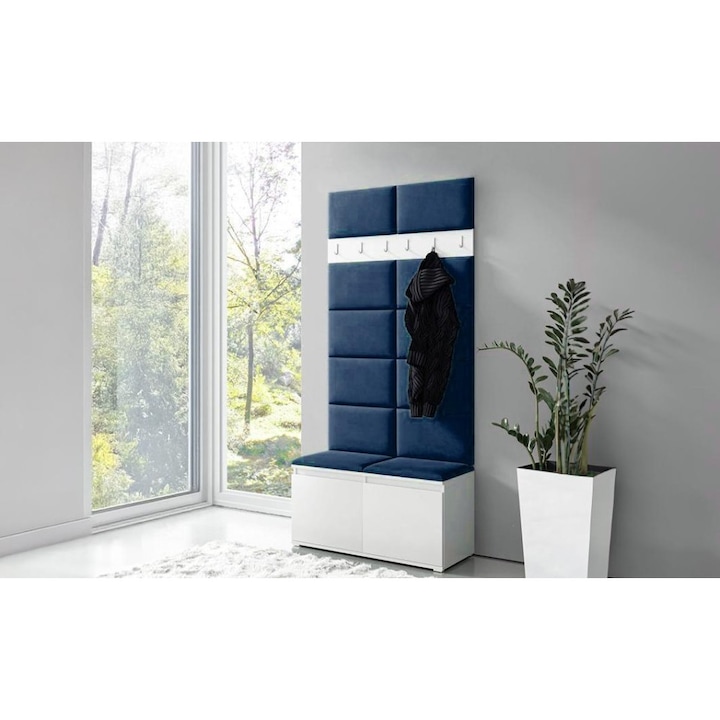 Cuier Hol Max 1 Culoare Albastru inchis cu Alb 100x215x40 cm