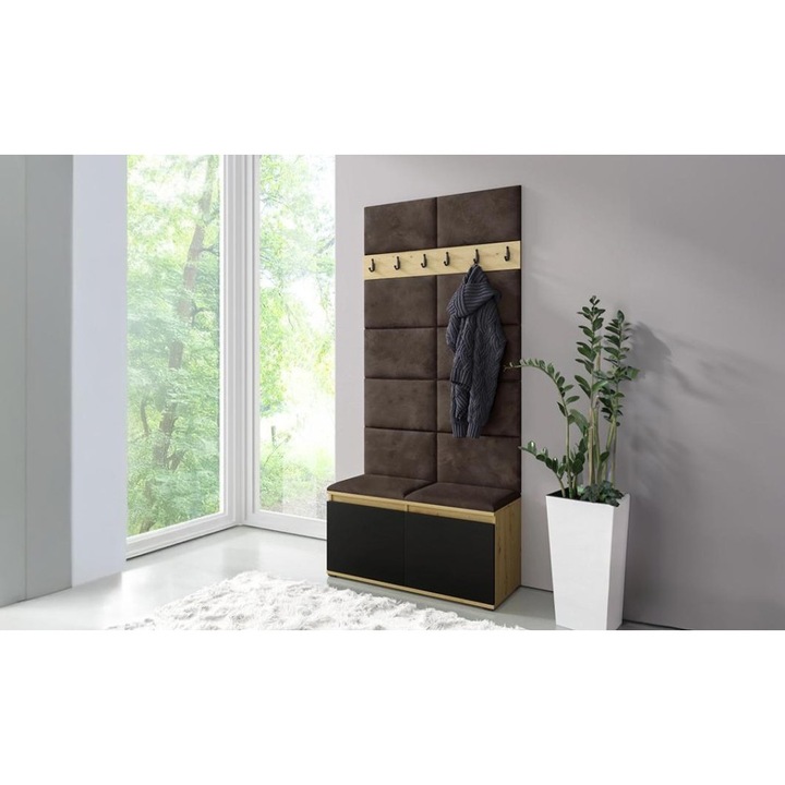 Cuier Hol Max 1 Culoare Maro inchis cu Artisan 100x215x40 cm