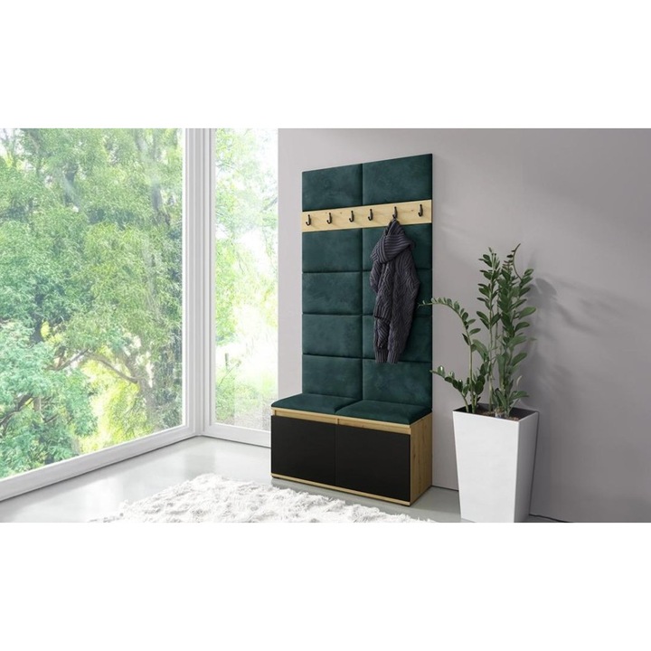 Cuier Hol Max 1 Culoare Verde inchis cu Artisan 100x215x40 cm