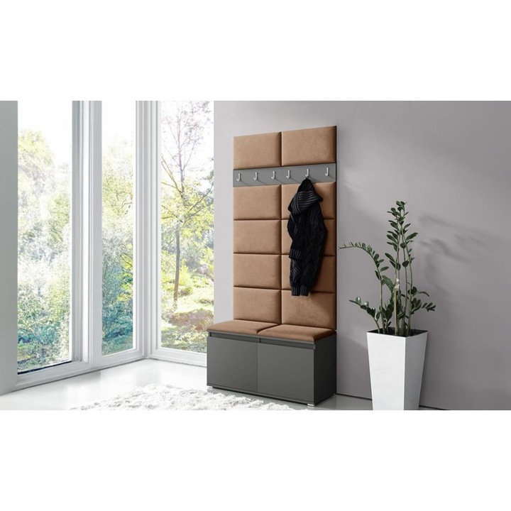 Cuier Hol Max 1 Culoare Bej inchis cu Grafit 100x215x40 cm