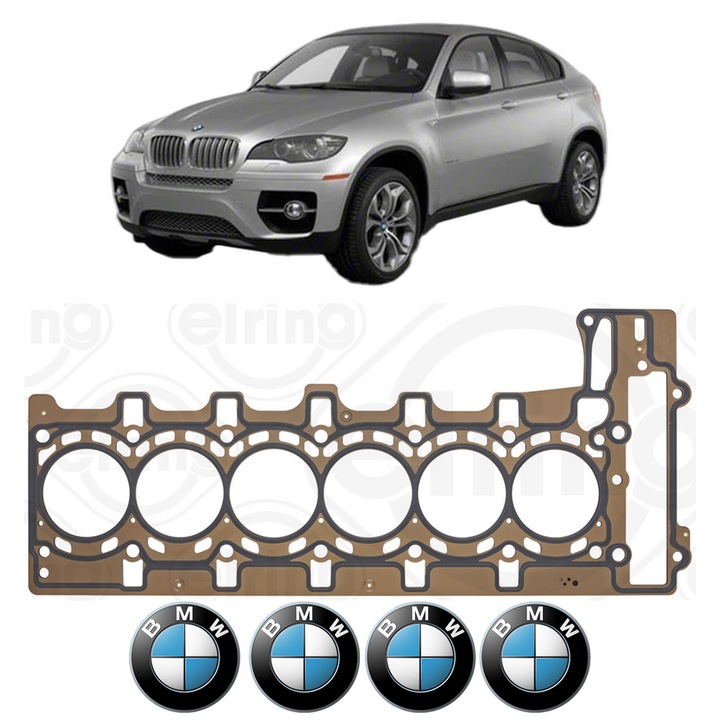 Garnitura chiuloasa BMW Seria X6 (E71, E72) xDrive 35 i din 2008-2014 KW 225 CP 306 CMC 2979, auto, Elring, 4x Stickere auto cu BMW