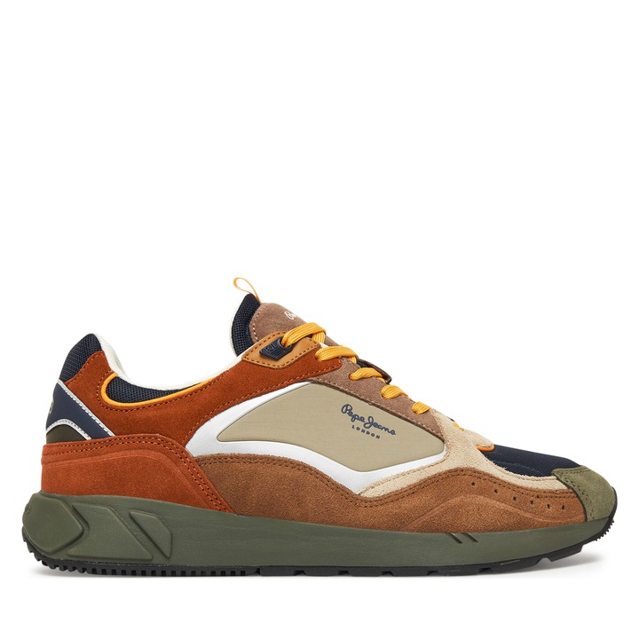 Pantofi barbati Pepe Jeans, Mud Brown, piele naturala, model Marlon Sports, 45 EU