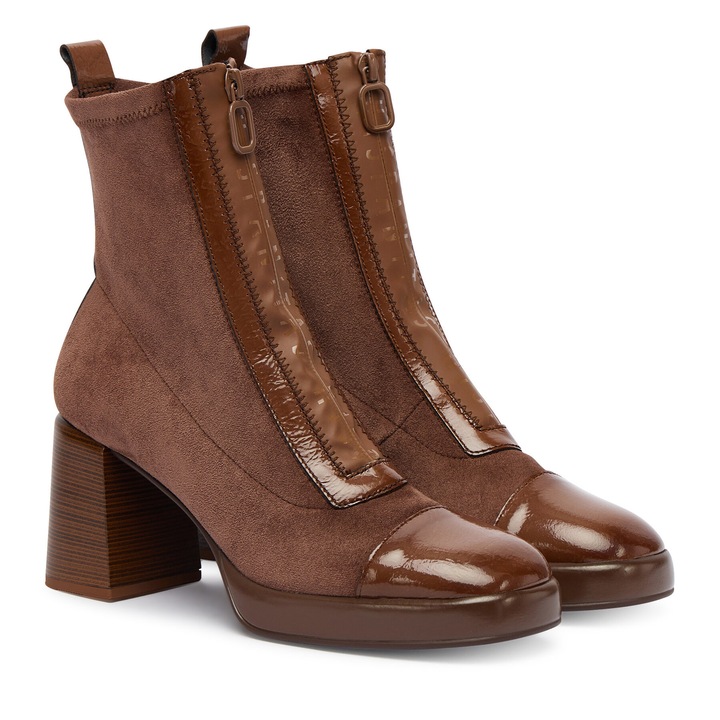 Botine dama, Hispanitas, Avellana C002, Maro, Textil