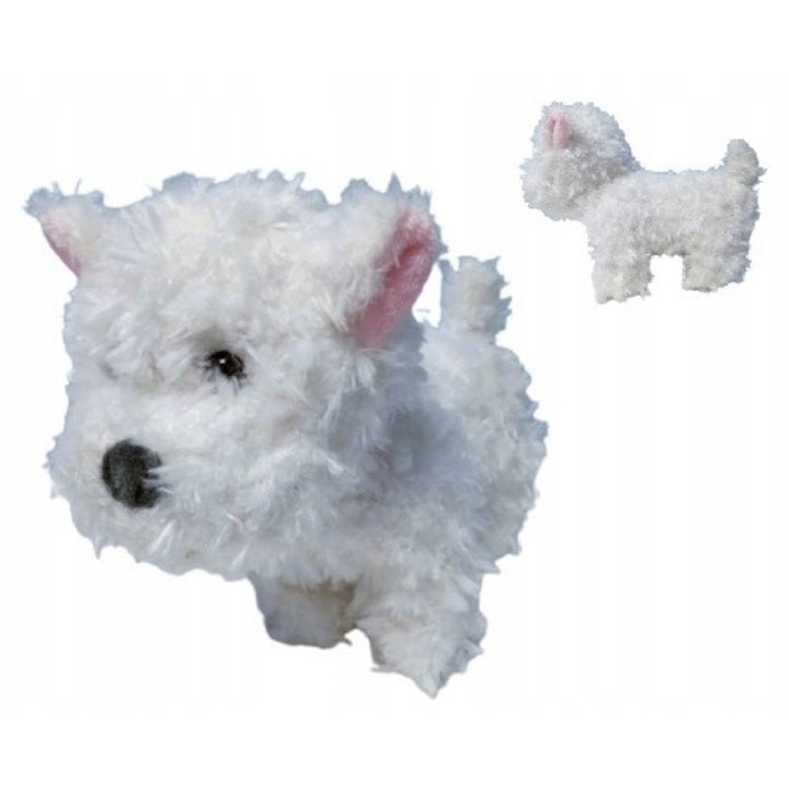 Pluszowy Piesek West Highland White Terrier, 20 cm, set de jucarii de plus