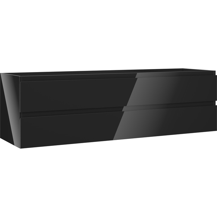 Mexen Orio dulap baie sub chiuveta 160 cm, 2 sertare, negru lucios - 91A10-16047-2-BFF70