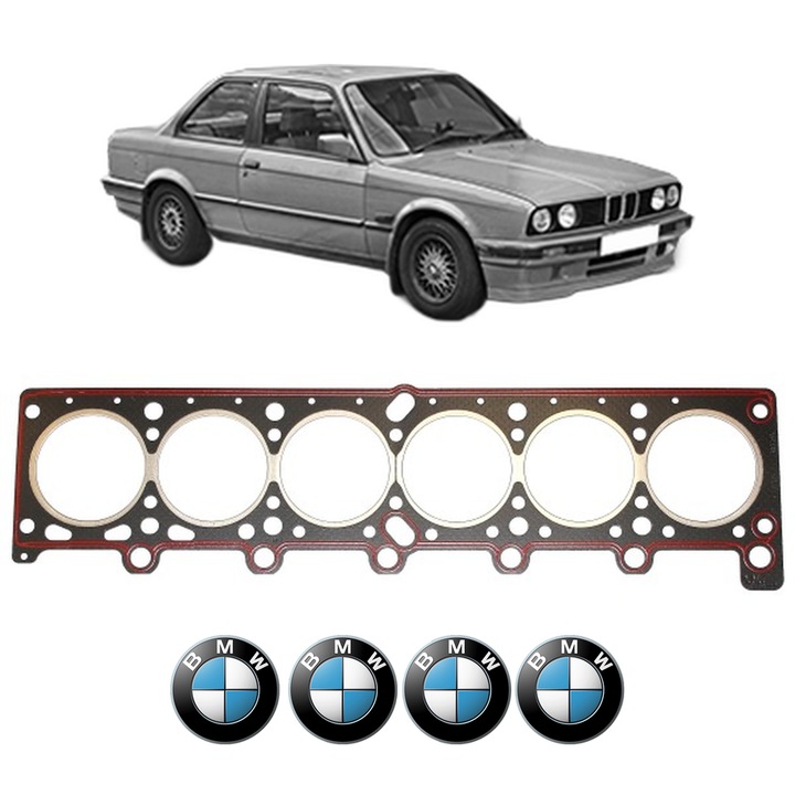 Garnitura chiuloasa BMW Seria 3 (E30) 320 i din 1986-1991 KW 95 CP 129 CMC 1990, auto, Elring, 4x Stickere auto cu BMW
