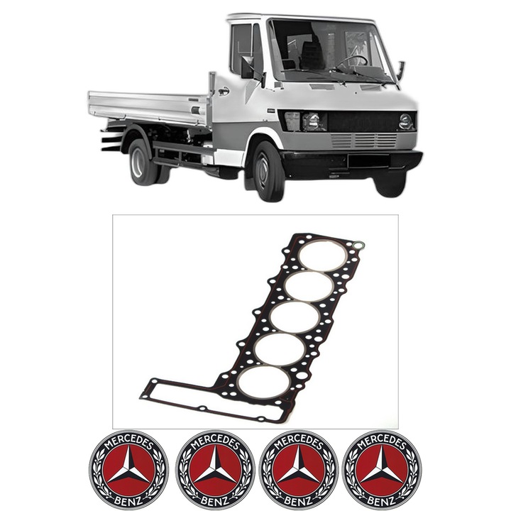 Garnitura chiuloasa MERCEDES-BENZ T1 Platform/Chassis (B602) 310 D 2.9 din 1989-1996 KW 70 CP 95 CMC 2874, auto, Elring, 4x Stickere auto cu MERCEDES-BENZ