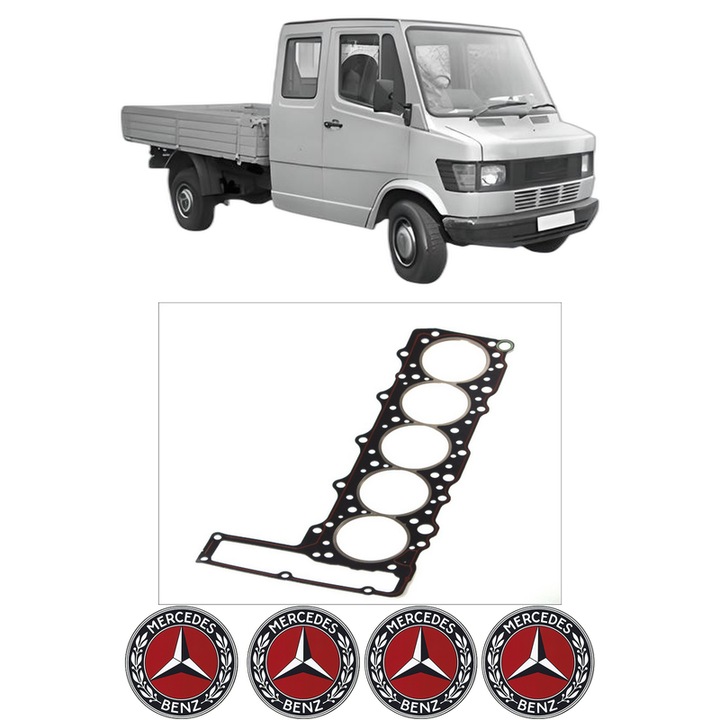 Garnitura chiuloasa MERCEDES-BENZ T1 Platform/Chassis (601) 210 D 2.9 din 1988-1996 KW 70 CP 95 CMC 2874, auto, Elring, 4x Stickere auto cu MERCEDES-BENZ