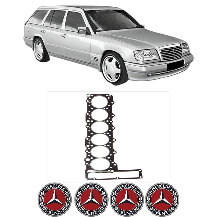 Garnitura chiuloasa MERCEDES-BENZ 124 T-Model (S124) 300 T D (124.190) din 1986-1993 KW 80 CP 109 CMC 2996, auto, Elring, 4x Stickere auto cu MERCEDES-BENZ