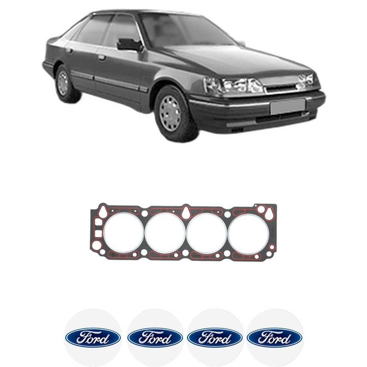 Garnitura chiuloasa FORD SCORPIO I (GAE, GGE) 2 din 1985-1989 KW 77 CP 105 CMC 1993, auto, Elring, 4x Stickere auto cu FORD