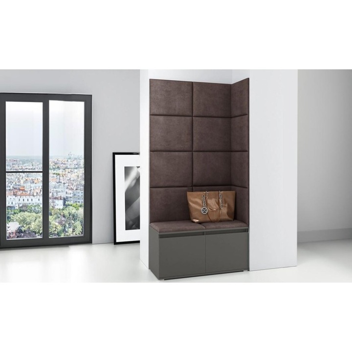 Cuier Hol Max 2 Culoare Maro inchis cu Grafit 100x170x40 cm