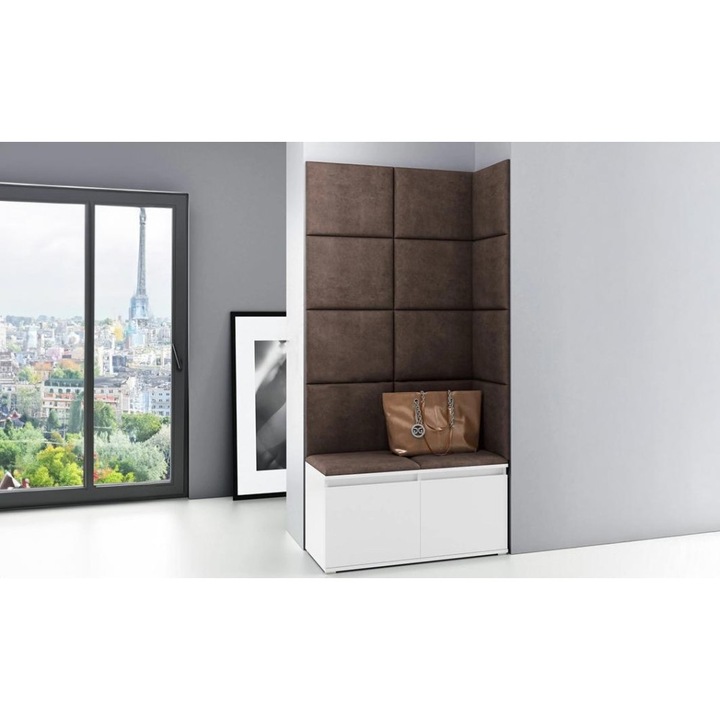 Cuier Hol Max 2 Culoare Maro inchis cu Alb 100x170x40 cm