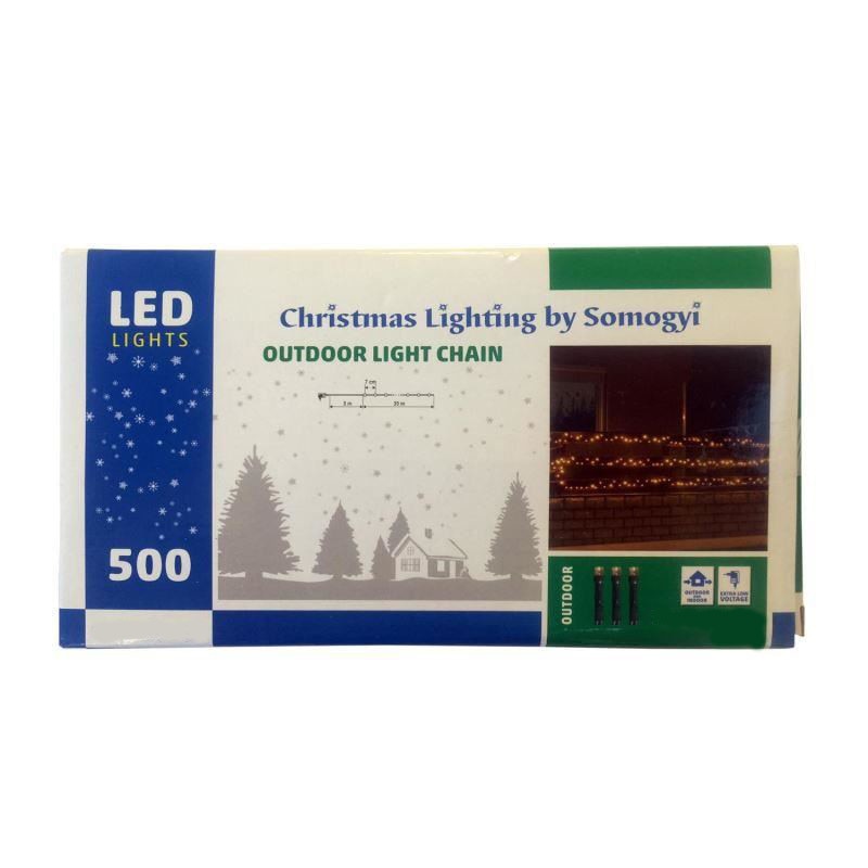 Instalatie luminoasa cu 500 LED-uri multicolore, lumina statica, lungime 35 m, exterior, Home
