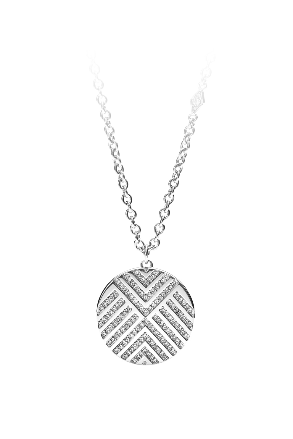 Fossil, Colier cu pandantive si cristale, Argintiu