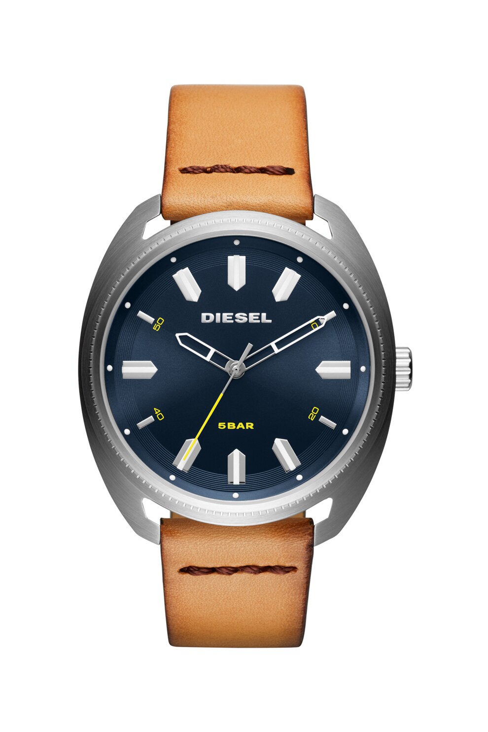 Diesel, Ceas cu trei indicatoare si curea de piele Fastbak, Maro deschis