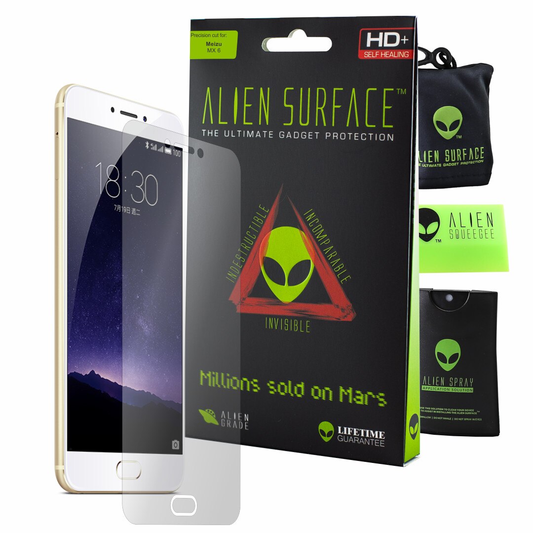 Folie Alien Surface HD, Meizu MX6, protectie ecran + Alien Fiber cadou