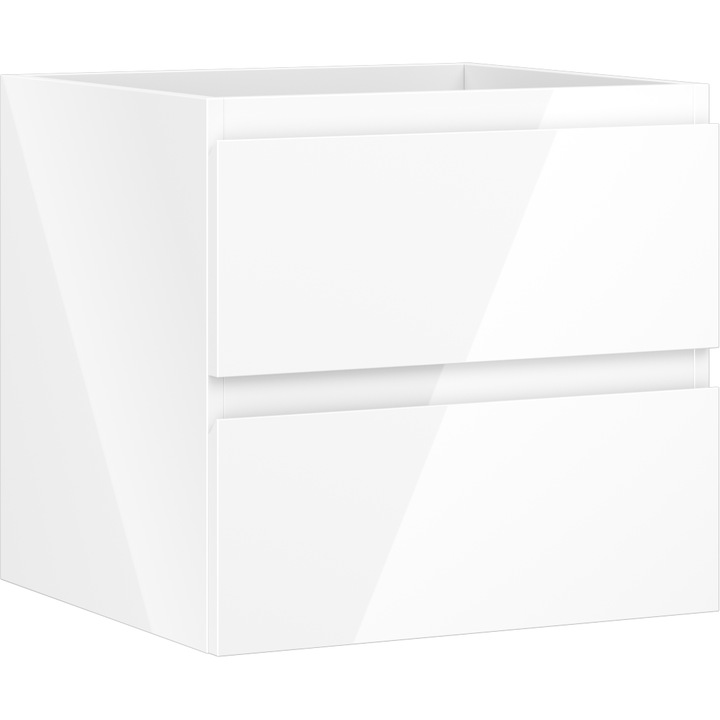 Dulap Mexen Orio pentru baie, sub lavoar, 50 cm, 2 sertare, alb lucios